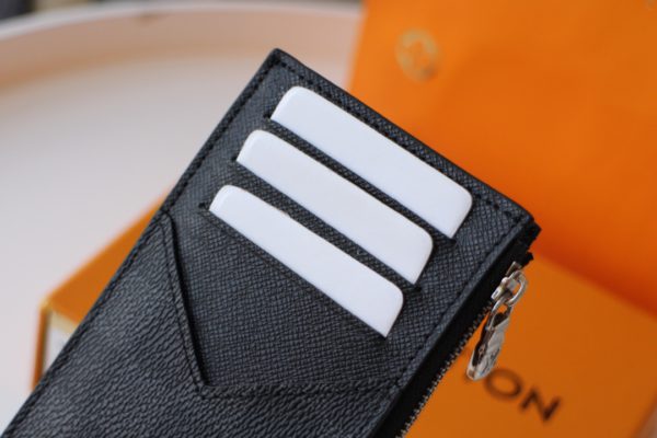 Louis Vuitton New Coin Zipper Card Holder - Black - Image 4