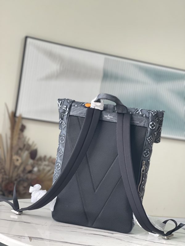Louis Vuitton Roll Top Backpack - Black - Image 4