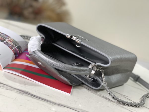 Louis Vuitton Capucines BB Small Handbag - Silver Gray - Image 2