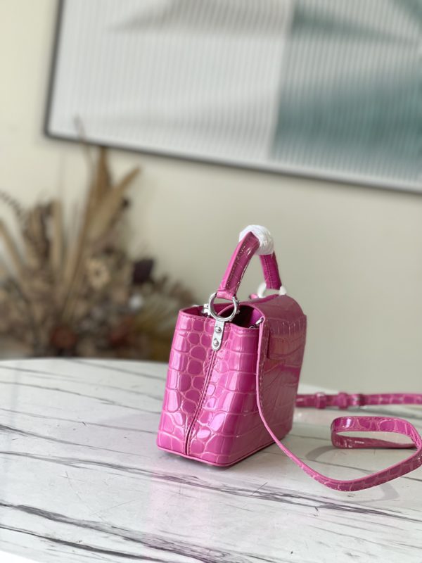 Louis Vuitton Capucines Mini Handbag - Rose Red - Image 4