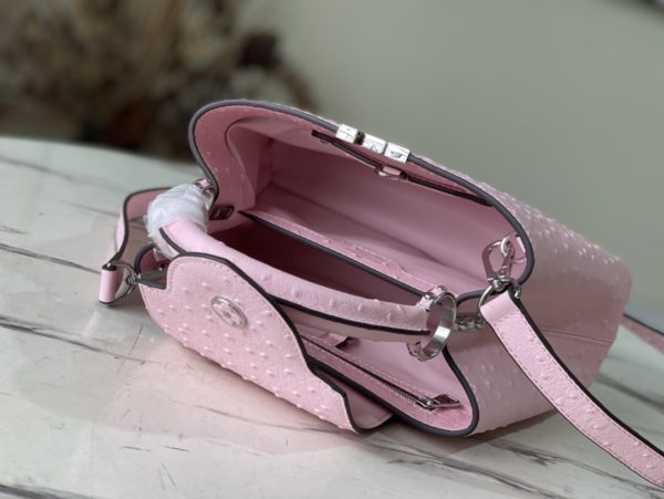 Louis Vuitton Small Capucines Ostrich Leather Handbag - Pink - Image 5