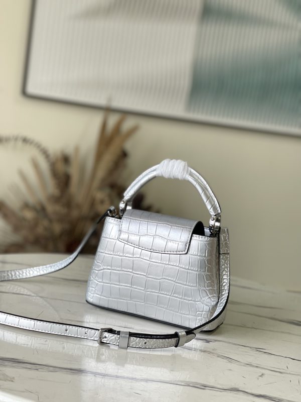 Louis Vuitton Capucines Mini Handbag - Silver - Image 5