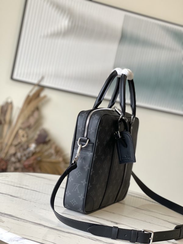 Louis Vuitton Small Voyage Briefcase - Black - Image 4
