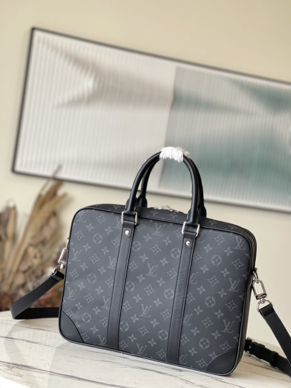 Louis Vuitton Small Voyage Briefcase - Black - Image 6
