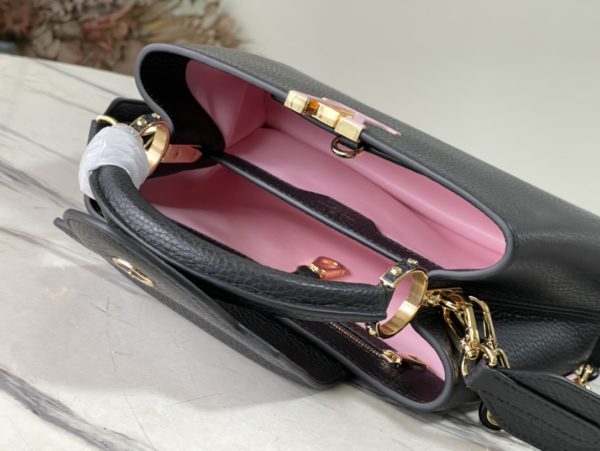 Louis Vuitton Capucines Small Handbag - Black - Image 7