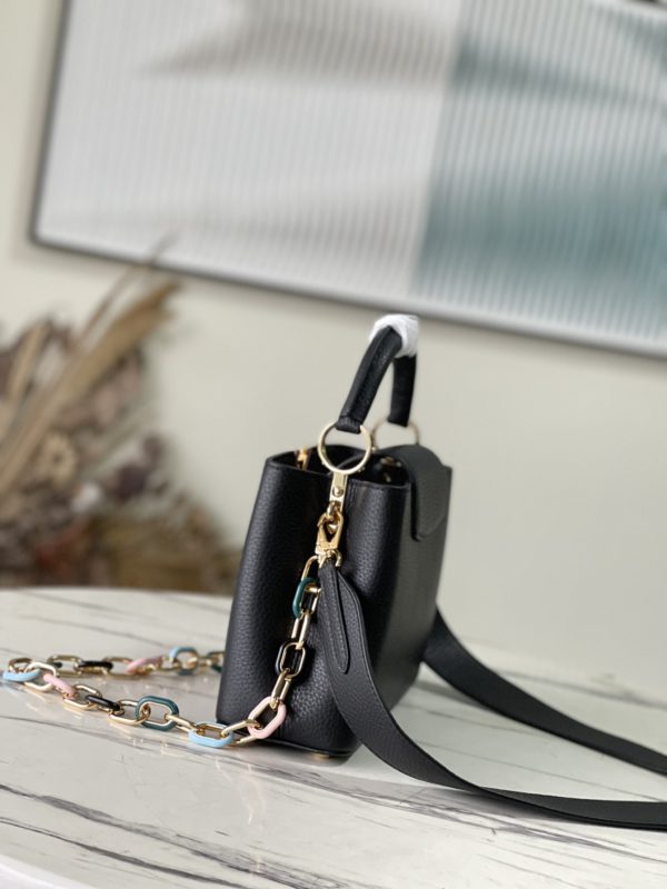 Louis Vuitton Capucines Small Handbag - Black - Image 8
