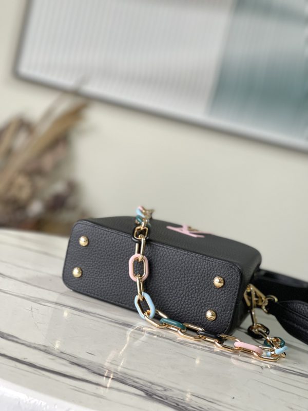 Louis Vuitton Capucines Mini Handbag - Black - Image 9