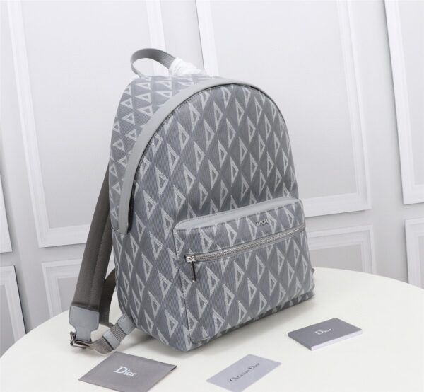 Dior Rider Diamond Graphic Backpack - Gray - Image 5