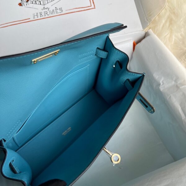 Hermes Kelly DanSe Handbag - Northern Blue (Golden Buckle) - Image 4