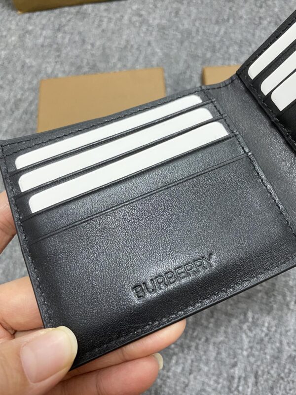 Burberry Exaggerated Check Slim Bifold Wallet - Blue - Image 3