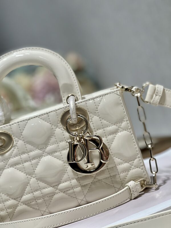 Dior Medium Horizontal Diana Bag - White Gold Buckle - Image 2