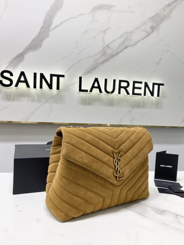 YSL LouLou Y-Shaped Large Shoulder Bag - Brown - Image 2