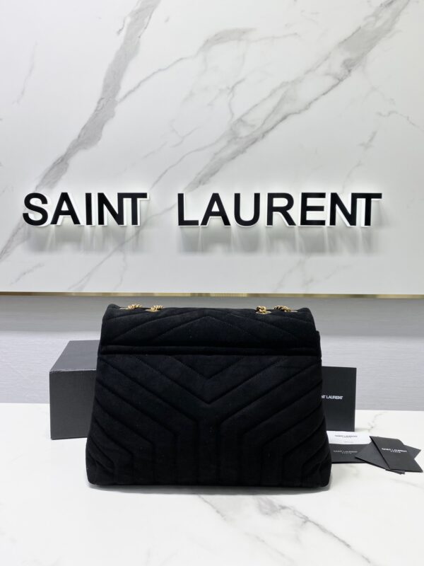 YSL LouLou Y-Shaped Large Shoulder Bag - Black - Image 3
