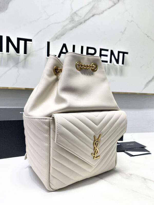 YSL Lambskin Backpack -  White - Image 2