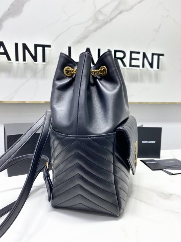 YSL Lambskin Backpack - Black - Image 5