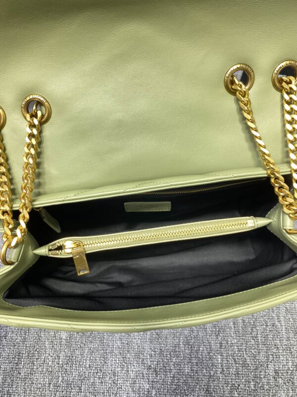 YSL LouLou Y-Shaped Satchel Large Handbag - Light Green - Image 2