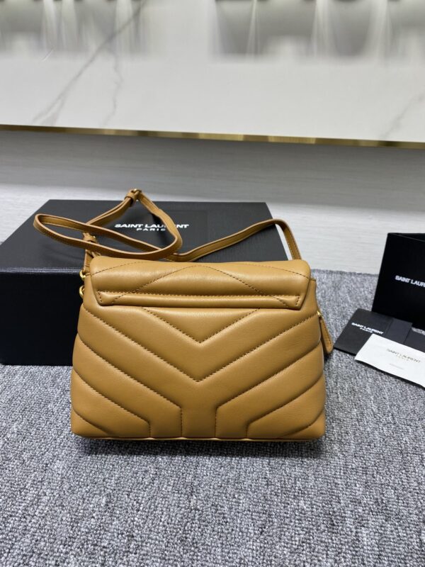YSL LouLou Y-Shaped Satchel Small Handbag - Orange - Image 5