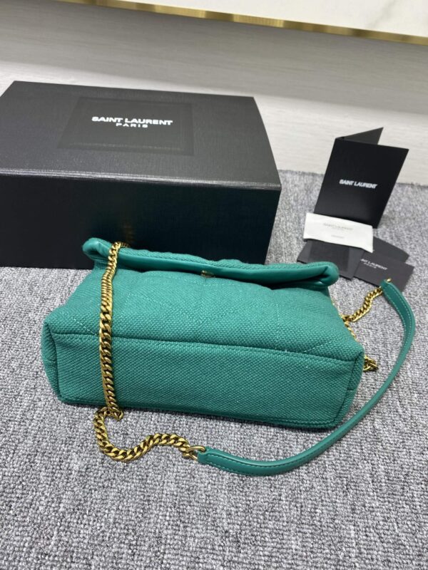 YSL Lou Lou's Small Canvas Cloud Bag - Sea Green - Image 3