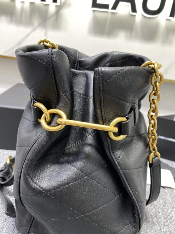 YSL LE MAILLON Buckle Bucket Bag - Black - Image 2
