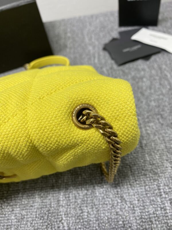 YSL Lou Lou's Small Canvas Cloud Bag - Yellow - Image 2