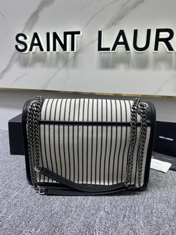 YSL Linen Stripes Large Handbag - Image 5