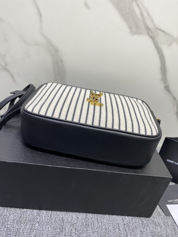 YSL Linen Stripe Camera Handbag - Image 5