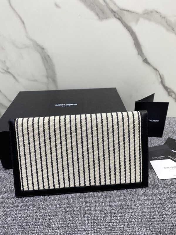 YSL Linen Stripe Handbag - Image 5