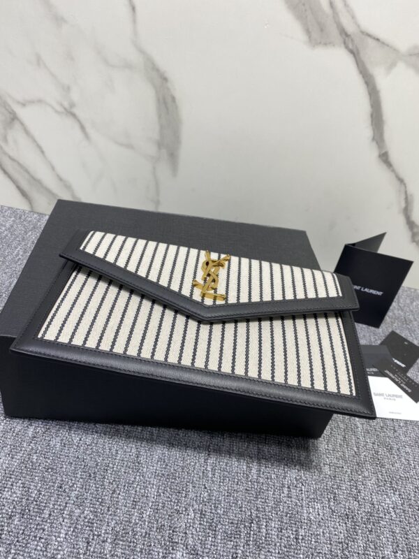 YSL Linen Stripe Handbag - Image 4