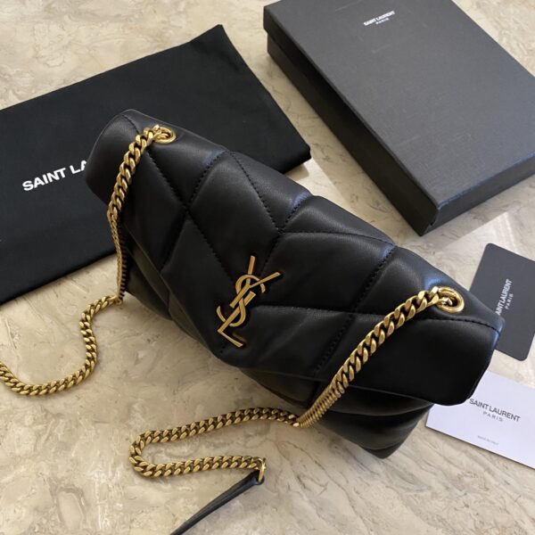 YSL Loulou Puffer Mini Bag – Black (Golden) - Image 4