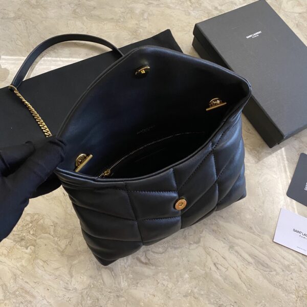 YSL Loulou Puffer Mini Bag – Black (Golden) - Image 3