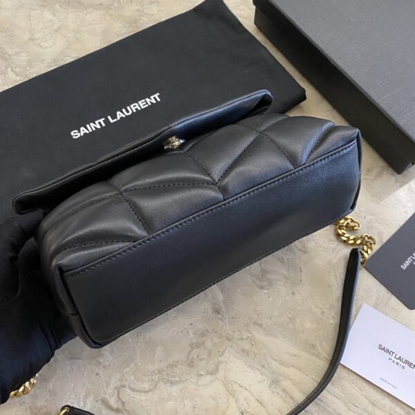 YSL Loulou Puffer Mini Bag – Black (Golden) - Image 2