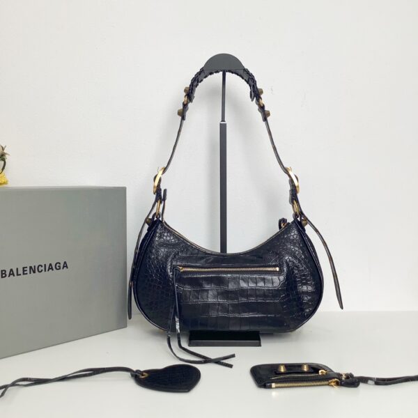 Balenciaga Le Cagole Half-Moon Large Armpit Dumpling Bag - Black - Image 2