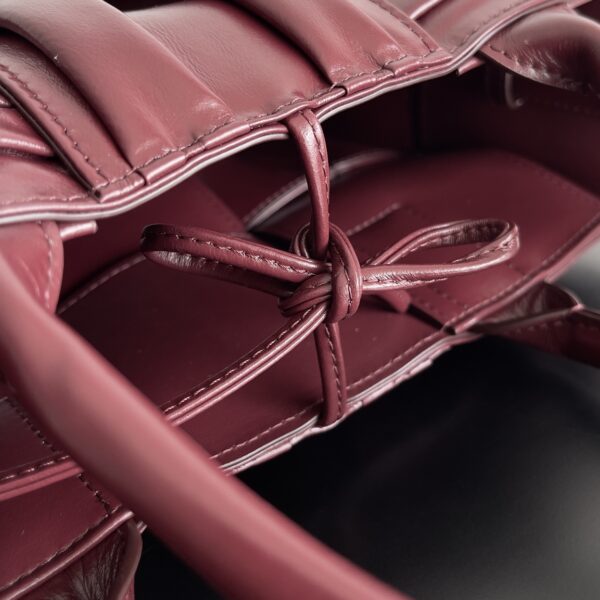 Bottega Veneta Cute Pleated Mini Tote Bag - Maroon - Image 4