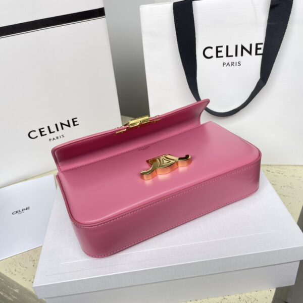 Celine Chain Underarm Triomphe Canvas Bag - Pink - Image 3