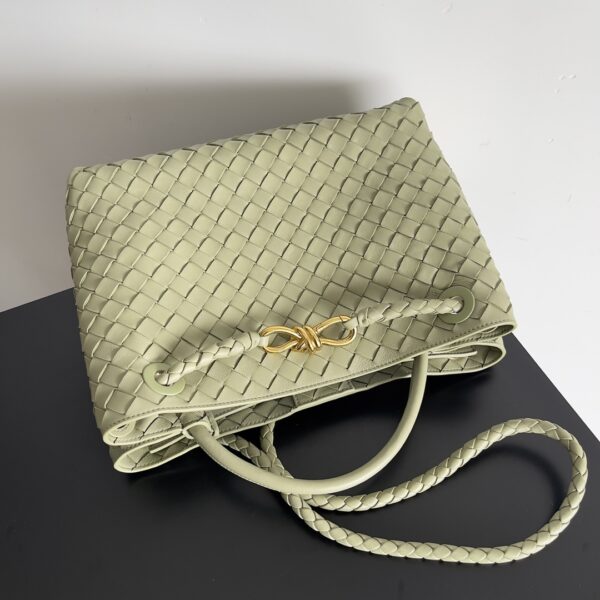 Bottega Veneta Andiamo Woven Handbag - Off White - Image 3