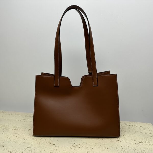 Celine Cabas 16 Smooth Cow Leather Handbag - Brown - Image 5