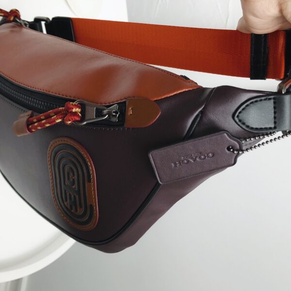 Coach C Men Sports Waist Bag - Dark Brown - Image 4