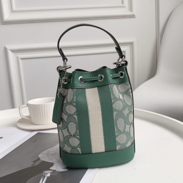 Coach Mini Macaron Color Bucket Bag - Green - Image 5