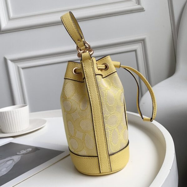 Coach Mini Macaron Color Bucket Bag - Yellow - Image 5