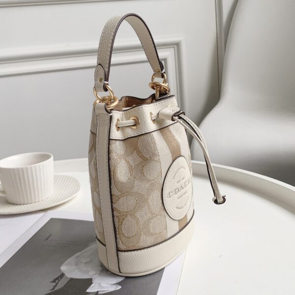 Coach Mini Macaron Color Bucket Bag - White - Image 5