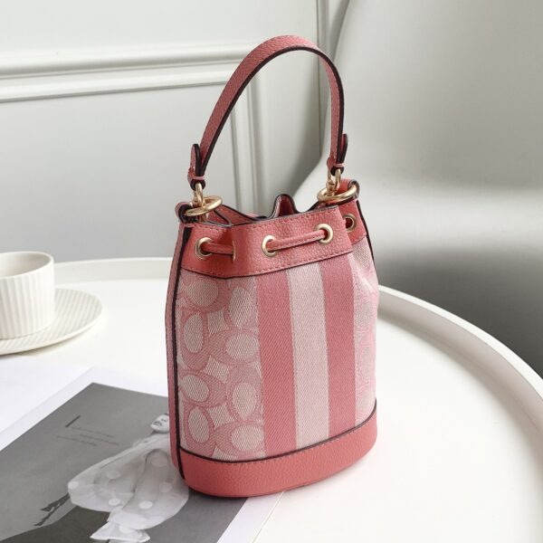 Coach Mini Macaron Color Bucket Bag - Pink - Image 4