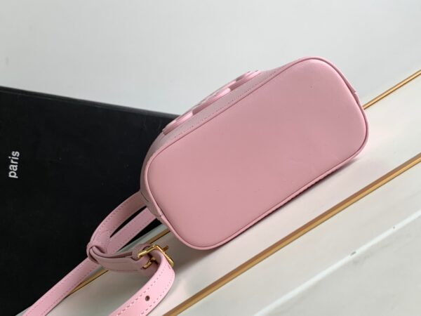 Celine Cuir Triomphe Mini Smooth Cow Leather Bucket Bag - Pink - Image 3