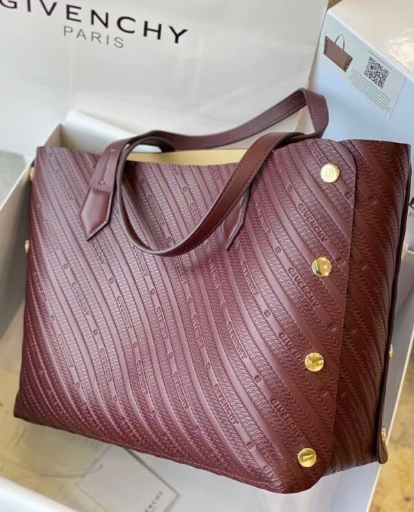 Givenchy Bond Embossed Calf Tote Bag - Maroon - Image 2