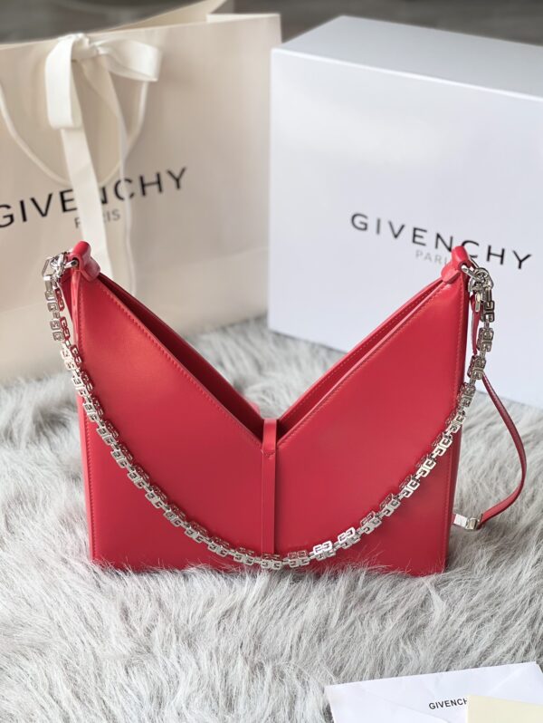 Givenchy V-shaped Cut Out Small Handbag - Red - Image 5