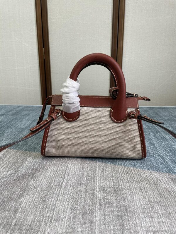 Chloe Edith Cotton Canvas/buffalo Leather Mini Handbag - Brown - Image 4