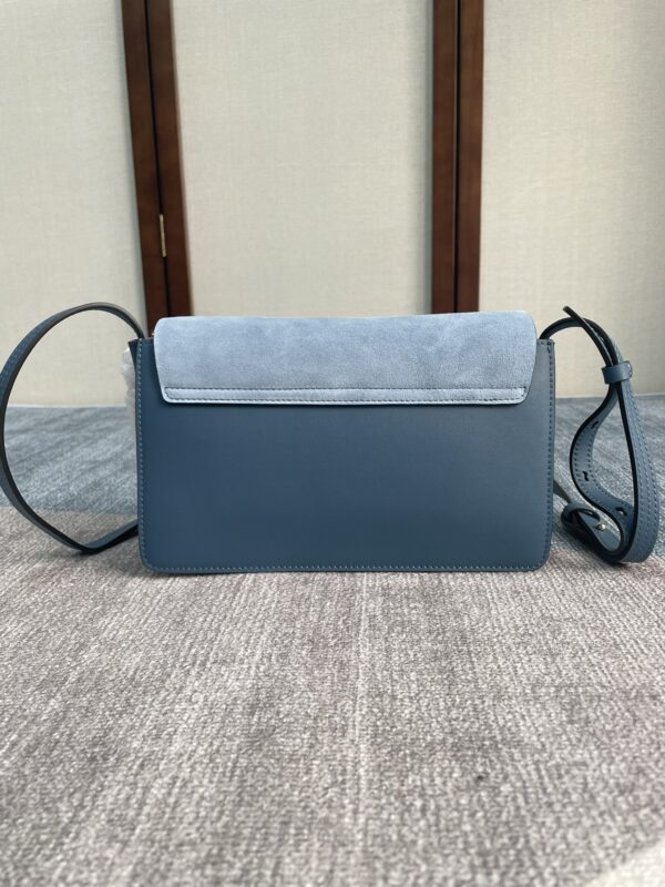 Chloe Faye Medium Size Two-Color Metal Ring Handbag - Blue - Image 5