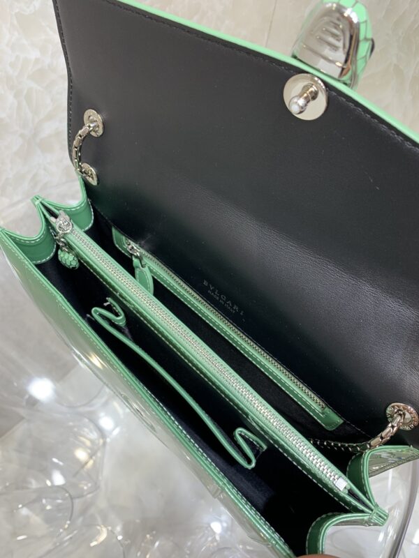 Bulgari Cow Patent Leather Handbag – Green - Image 2