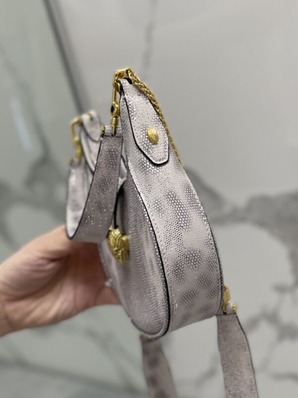 Bulgari Serpenti Ellipse Series Small Crossbody Bag - Gray - Image 3