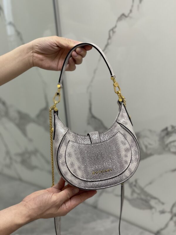 Bulgari Serpenti Ellipse Series Small Crossbody Bag - Gray - Image 2