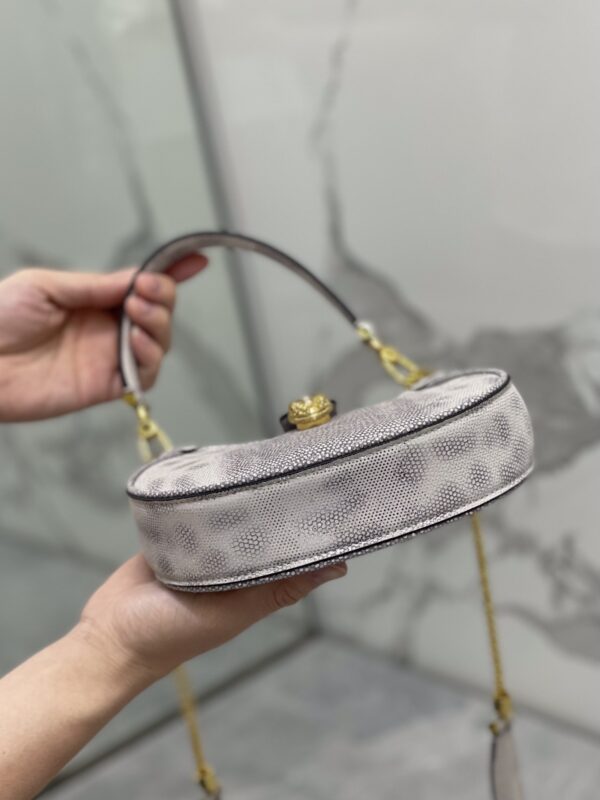 Bulgari Serpenti Ellipse Series Small Crossbody Bag - Gray - Image 4